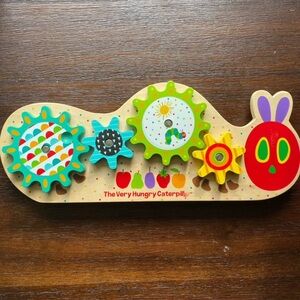 Rare Very Hungry Caterpillar Wooden Gear Toy